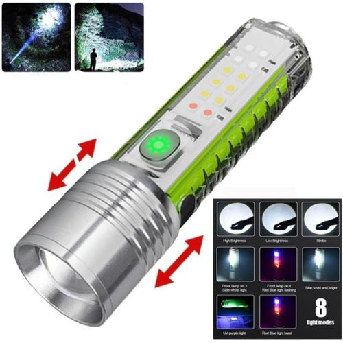 Lampe torche rechargeable zoomable lampe torche multifonction