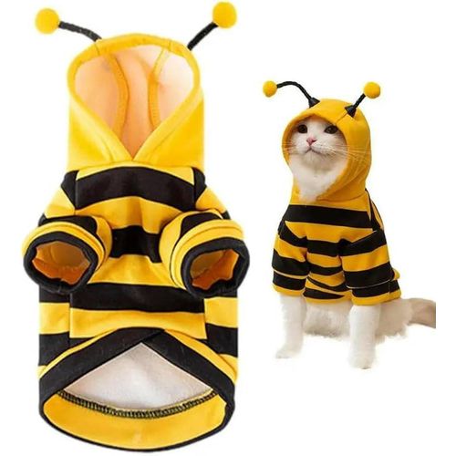 Costume Abeille pour Chien et Chat Vtement Chaud avec Capuche Antennes