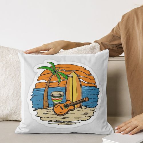 Petit Coussin Décoratif , وسادة زخرفية صغيرة ، surf, beach, été, summer
