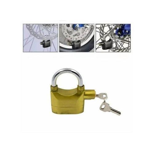 Serrure d'alarme avec détecteur de vibration et sirène pour motos et vélos, Or