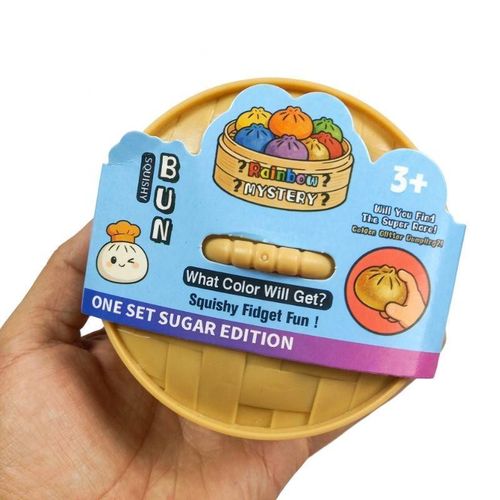 Jouet Anti Stress Squishy Bun Mystery Enfant et Adulte, Briocho Sensoriella Brique Surprise Forme Brioche Dim Sum Vapeur Asian Food, Acces Sensori Stress Fidget Tactile Divertissement Surprise Misterieux, Deco Amusante Manipulation Manuelle