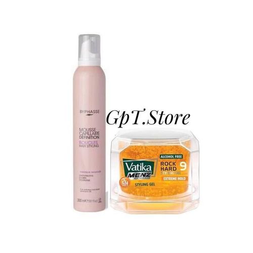 Mousse Définition Boucles (300ml)+ Gel coiffant Fixation Extrême Sans alcool (250ml)