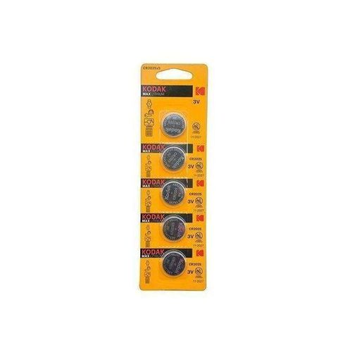 Kodak 5 Pile boutons 3V (Blister) au MAX lithium CR 2025, paquet de 5piles