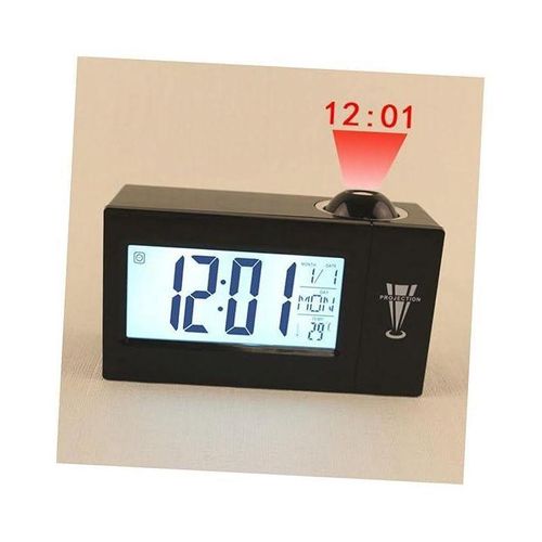 Réveil compact avec affichage numérique - projection d’heure réglable et design épuré pour la chambre