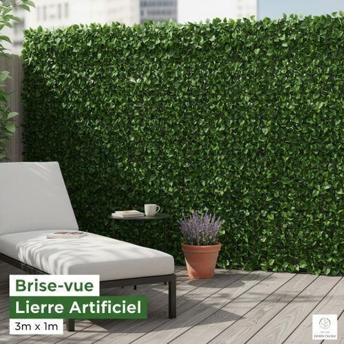 Clôture extensible en gazon artificiel pour jardin et balcon – Brise-vue décoratif intérieur et extérieur – 3×1 m – Vert