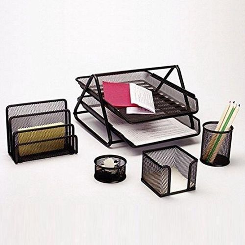 5 Pieces Ensemble d'organisation de bureau elegant en metal