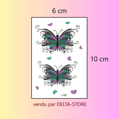 Tatouage temporaire de papillons colorés