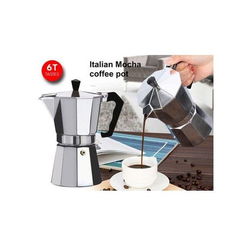 Homy Cafetière Italienne Xpresso en Alu de Haute Qualité Finition Polie Moka 6 Tasses