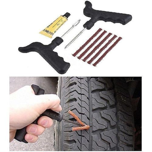 Kit de réparation de pneus de voiture, avec mèches tubeless et outils pratiques
