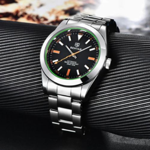 Montre Homme Automatique Étanche 50M – Bracelet Acier Inoxydable – Style Business et Sport