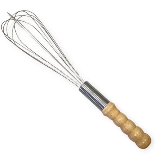 Fouet de Cuisine Professionnel avec Manche en Bois Indispensable pour Ptisserie et Cuisine
