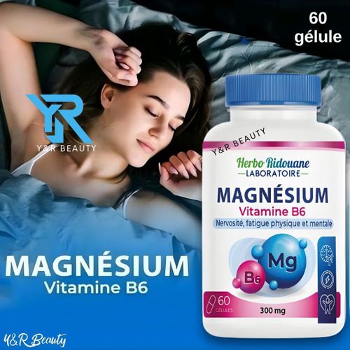 Nervosité, fatigue physique et mentale - Muscles Supplément de magnesium Capsules de complexe de magnesium pour adultes.