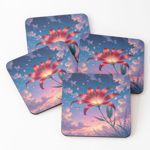 4 Dessous de Verre Fleur 456 sous tasse unique