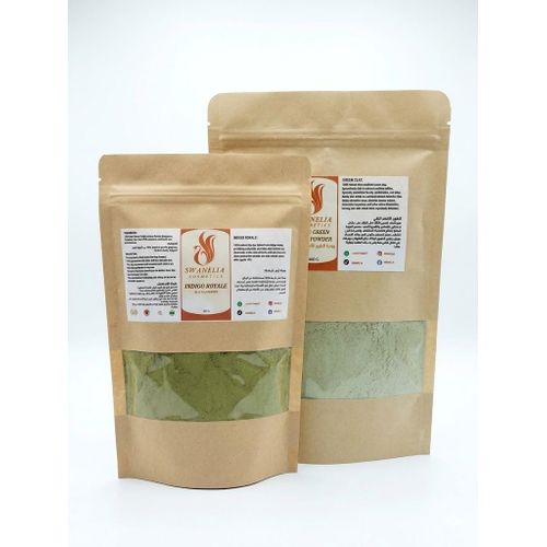 Pack Ayurvédique Swanelia - Poudre Indigo 250g et Argile Verte Naturelle 500g Coloration et Soin Purifiant
