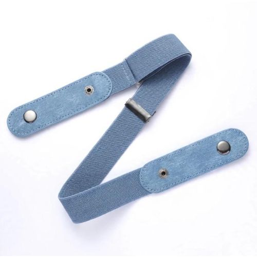 Ceinture Élastique Sans Boucle Femme Homme - Ceinture Bleu Clair Réglable 56-76cm Sans Boucle - Ceinture Invisible pour Jean, Pantalon et Robe - Design Minimaliste