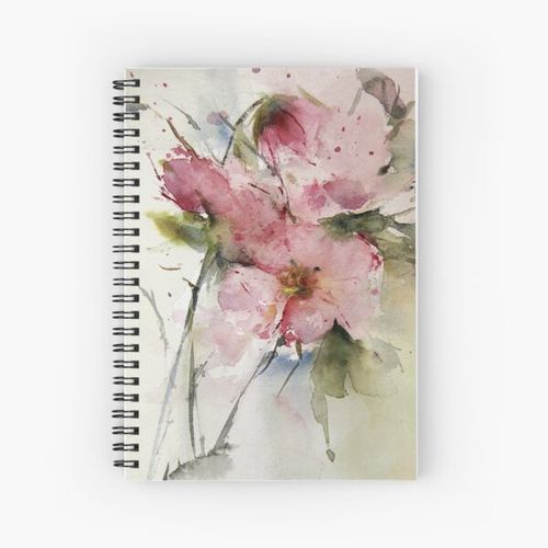 watercolor flowers from Arcen Spiral Notebook Bloc note
