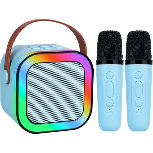 Haut-Parleur Karaoké Portable K12 Bluetooth + 2 Microphones Sans Fil - Cadeau Enfant