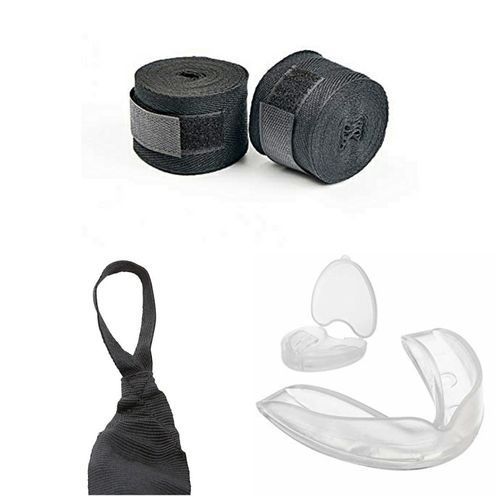 Bandes Bandage MMA Pour Gant Boxe Boxing Protge-dents NOIR