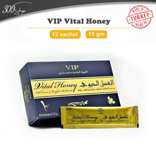 Dos-Vit Vit-Assal VIP 12 أكياس // عسل قوي إضافي للرجال، عسل عضوي مع غذاء ملكات طبيعي عالي الجودة، حبوب لقاح النحل، 100 عشب نقي مخلوط (علبة تحتوي على 12 كيس)