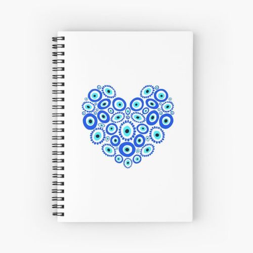 Evil Eye Love Heart Spiral Notebook Bloc note