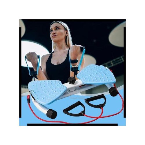Mini Stepper Fitness avec Bandes de Résistance – Appareil d’Exercice Cardio à Domicile, Compact et Silencieux
