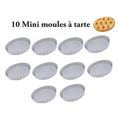 Moules à tarte et Plateaux à quiches antiadhésifs, Moule à Tartelettes 10 Pièces