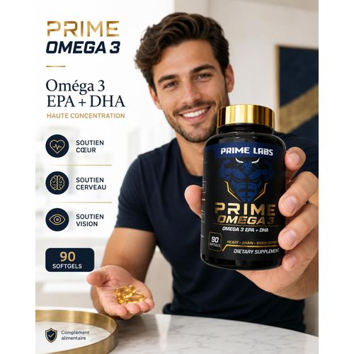 Prime Labs Omega 3 EPA + DHA 90 Softgels Complément Alimentaire Cœur, Cerveau & Vision Premium