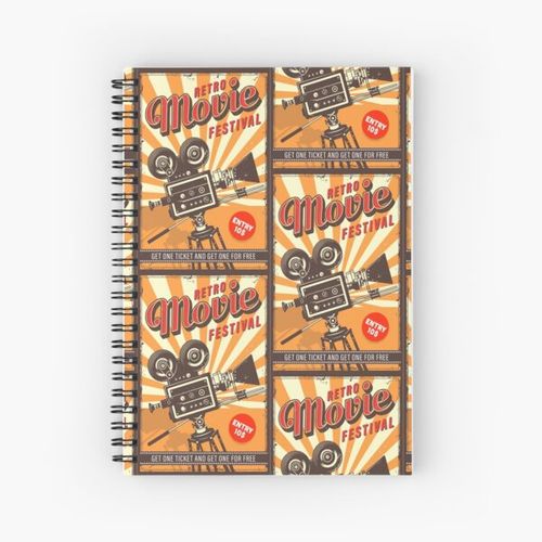 Retro Cinema Spiral Notebook Bloc note
