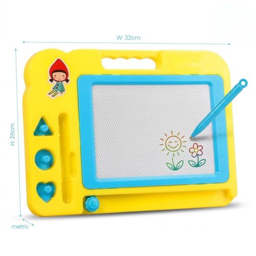 Ardoise Magique Magntique pour Enfants - Tablette de Dessin ducative avec Stylo et Formes Gomtriques