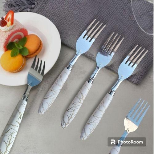 6 fourchettes de table en acier inoxydable Belles fourchettes au design élégant