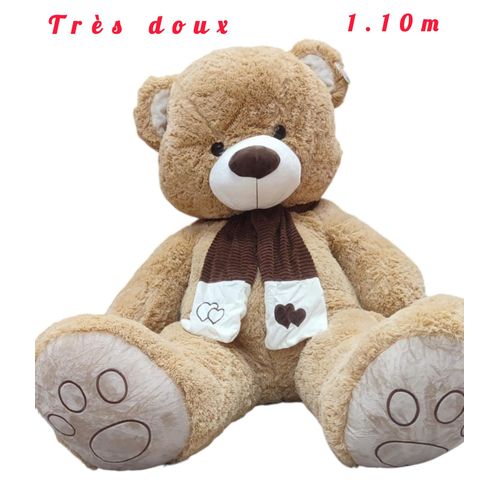 Peluche Ours Géant - 110 cm Beige, cadeau saint valentin, Anniversaire..
