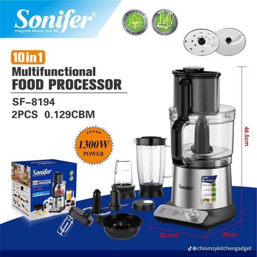 Robot Multifonction 10-en-1 1300 W avec Blender et Accessoires, SF-8194