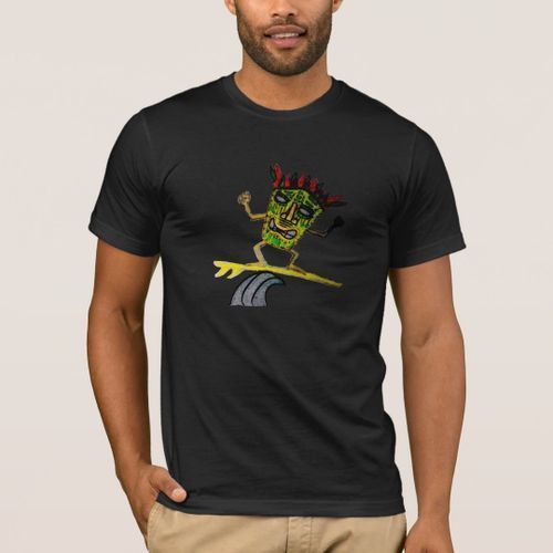 T-shirt homme de tiki de surfer