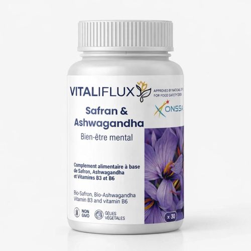 Sérénité 30 Capsules – Stress, Sommeil & Équilibre Émotionnel Safran & Ashwagandha