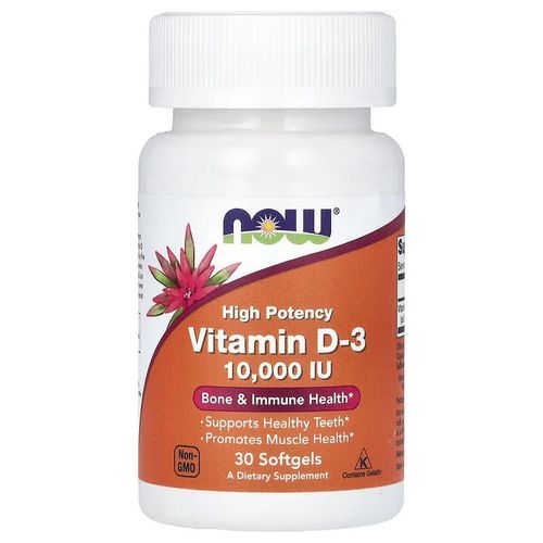 Vitamine D3, 10000 UI, 30 capsules Aide à préserver des os solides Sans OGM