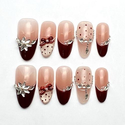 100% handmade gel press-on nails faux ongles OMNKM044-M