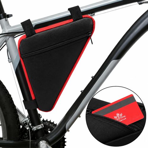 Sac de Cadre de Vélo Triangle Étanche – Bike Frame Bag pour Téléphone, Clés, Outils et Accessoires de Cyclisme Route & VTT, Grande Capacité, Noir