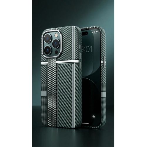 Coque iPhone 13 Pro Carbone Antichoc Pochette Protection Caméra Métal
