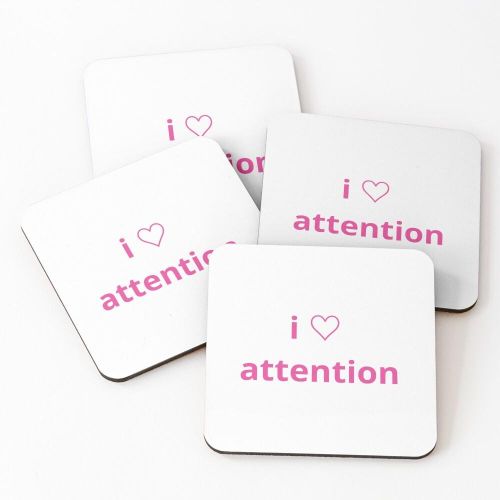 4 Dessous de Verre J'aime l'attention 1 sous tasse unique