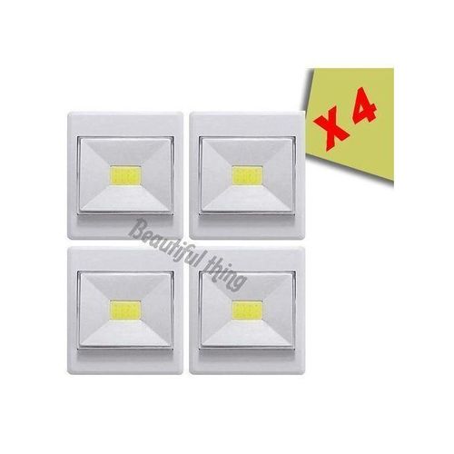 4 Lampe Sans fil magnétique 3W LED COB Changer de nuit