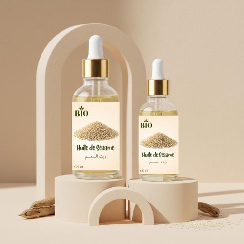 Lot Huile de sesame 50 ml et Huile de sesame 30 ml usage peau cheveux