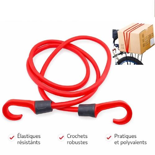 bande élastique de Fixation avec Crochets, Corde Tendeur Multi-Usage pour Transport Moto, Vélo & Bagages, coffre de voiture, résistant & Flexible.