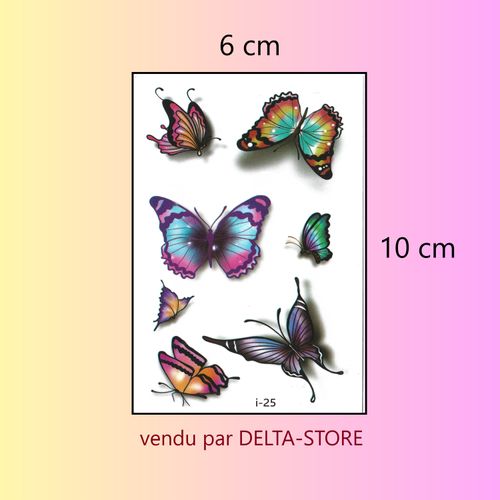 Tatouage temporaire de papillons colorés