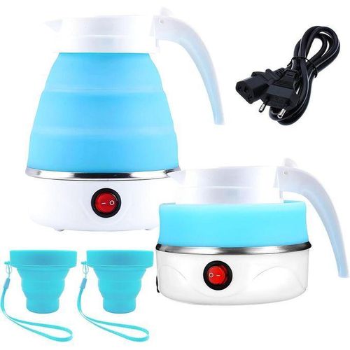 Bouilloire pliable électrique portable en silicone avec gobelets pour camping et voyages