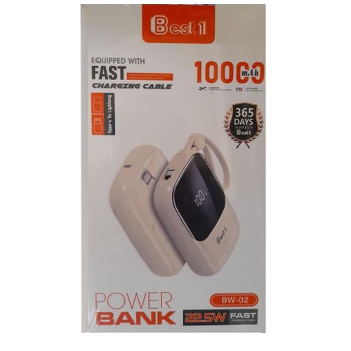 PowerBank 10000mAh bw-02 22,5 W charge rapide Lcd Display cable 2in1 iphone et type C + entrée type-C-couleur Aléatoire