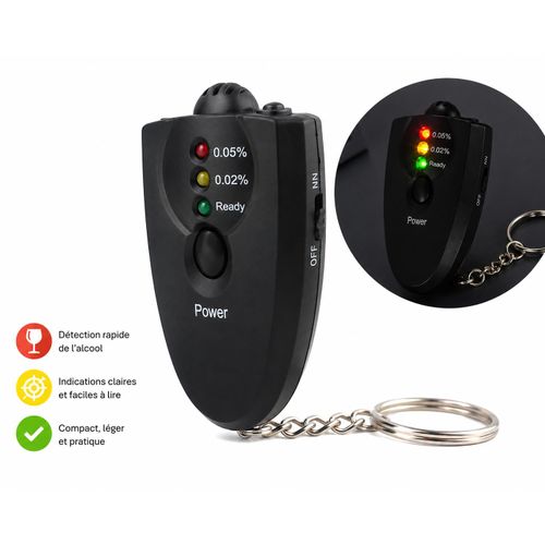 Éthylotest Électronique Portable avec Porte-Clés – Détecteur d’Alcool