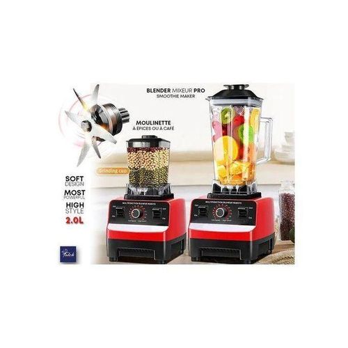 TATCH Professionnel Blender Lourd 2L 15Vts 2Bocaux multifonction Broyeur Glaces Puissant Smoothie et Bébé