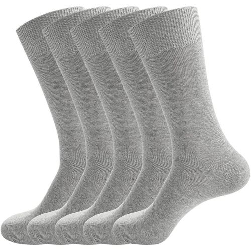 Lot de 5 paires de chaussettes grises classiques légères pour hommes