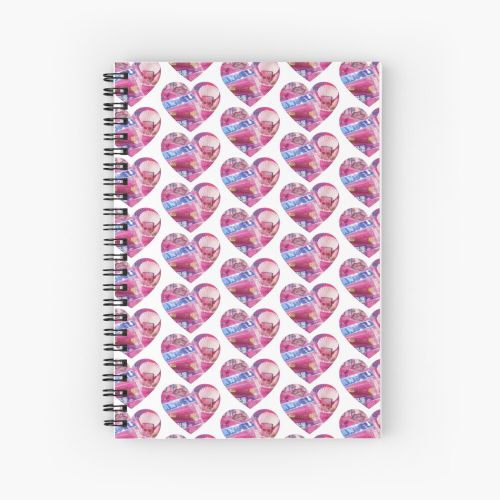Pretty heart pink aesthetic Spiral Notebook - Bloc note