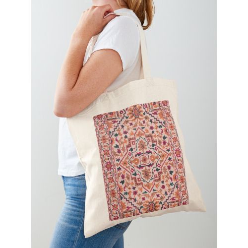 حقيبة يد قطن كلاسيكية بتصميم سجادة شرقية التراث